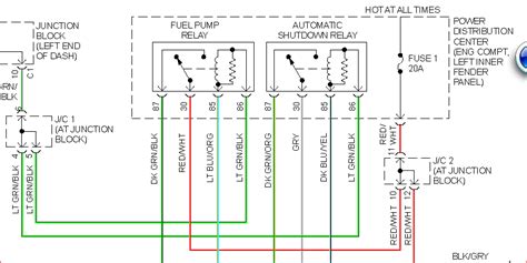 2000 dodge dakota fuel pump diagram